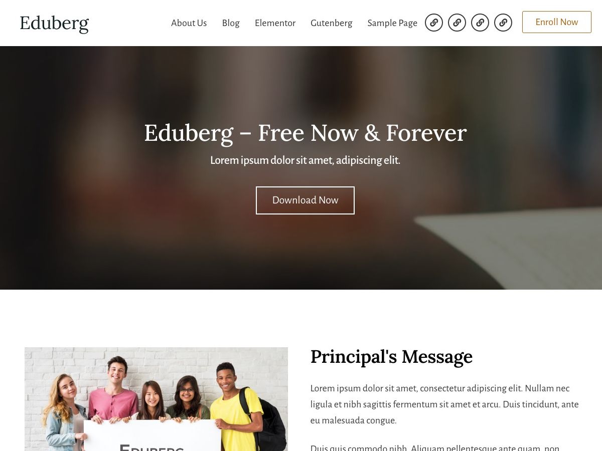 eduberg free wordpress theme