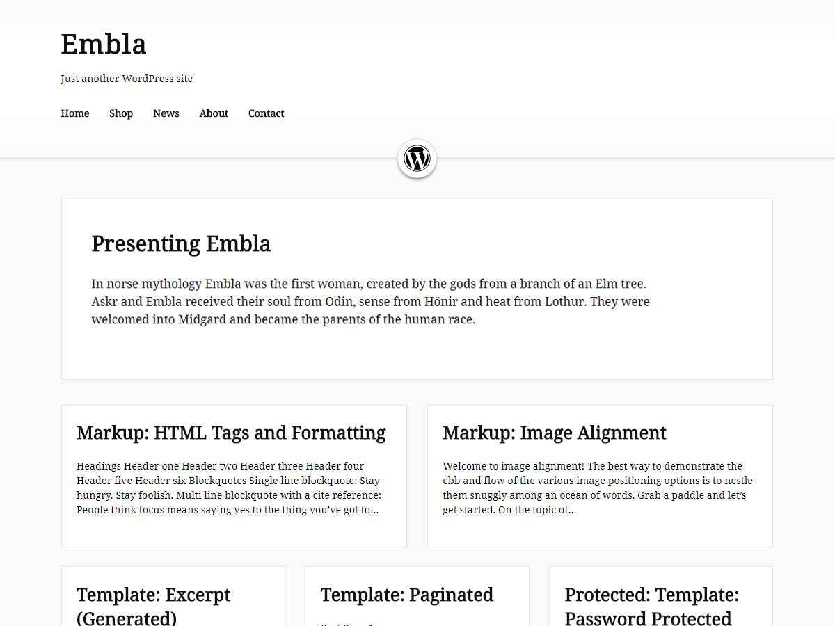embla free wordpress theme