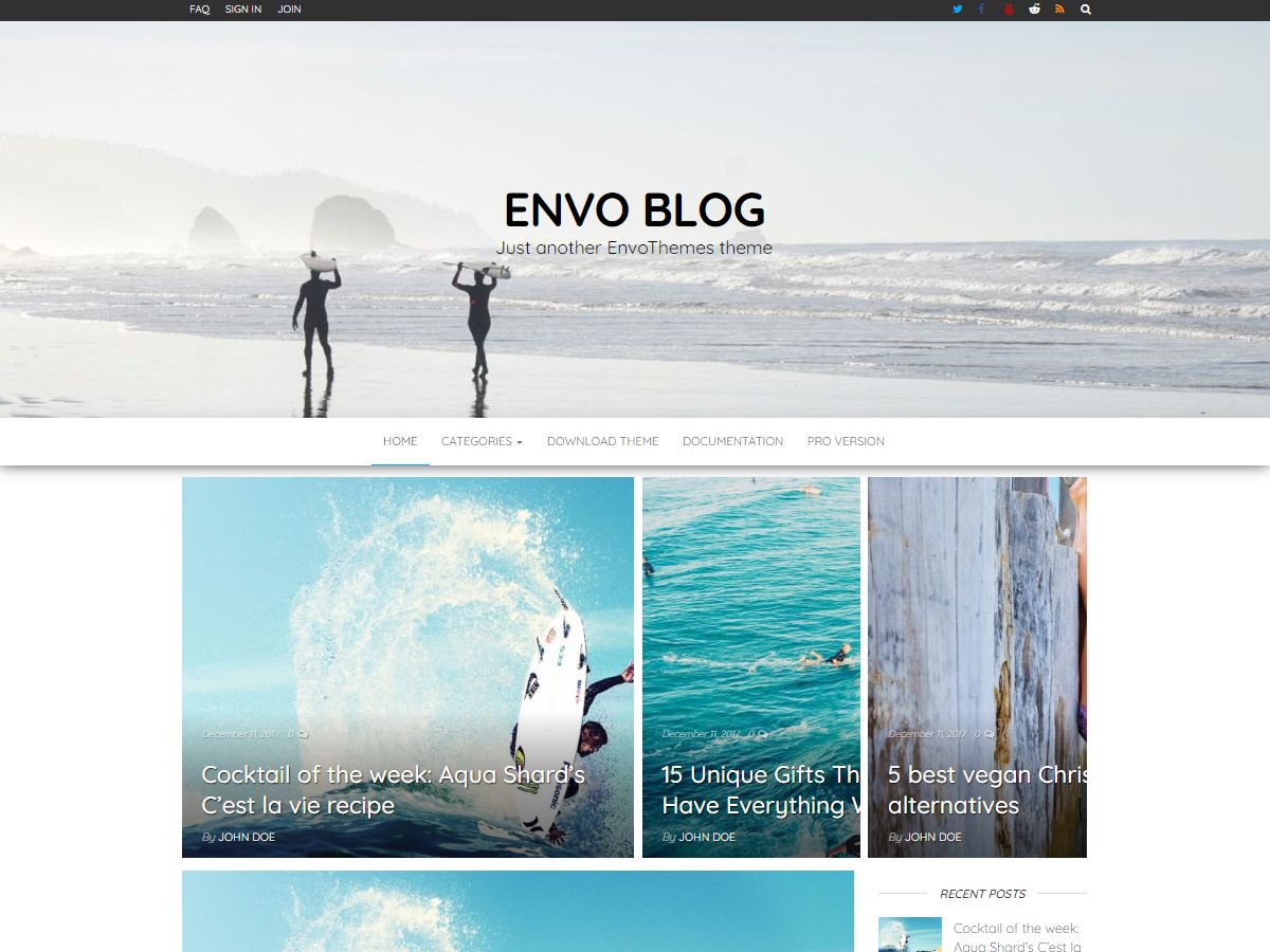 envo-blog free wordpress theme