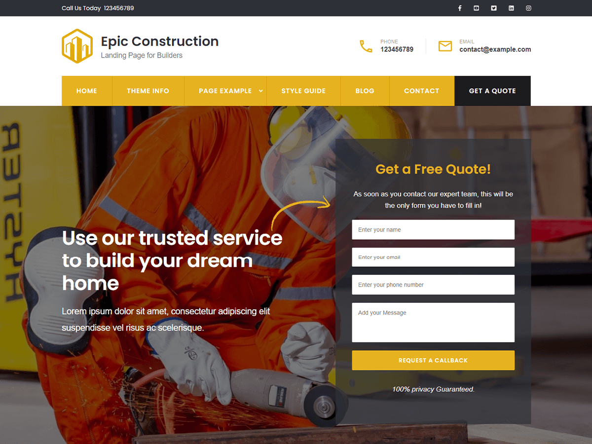 epic-construction free wordpress theme
