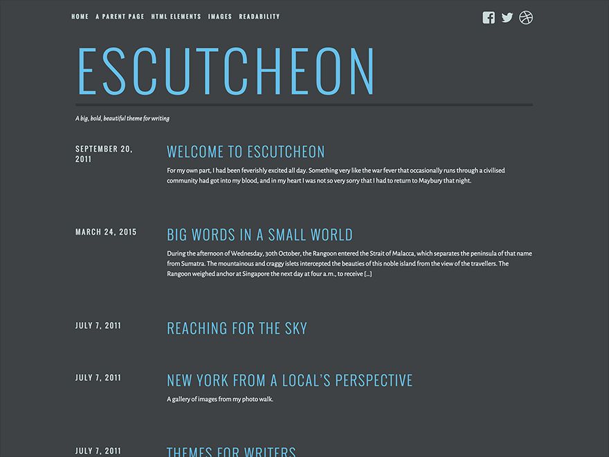 escutcheon free wordpress theme