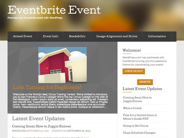 eventbrite-event free wordpress theme