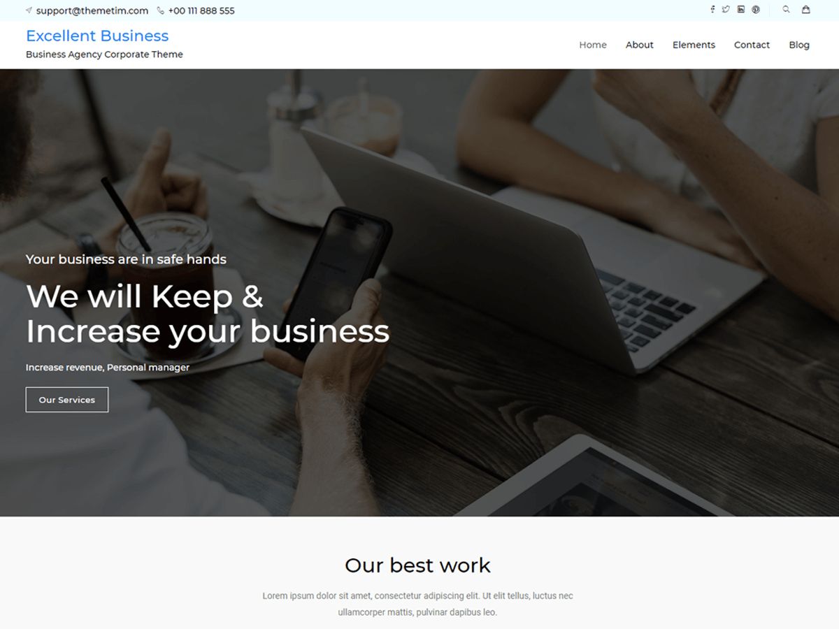 excellent-business free wordpress theme