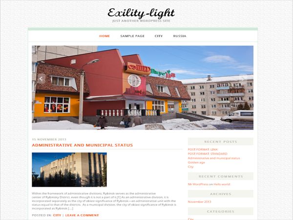 exility-light free wordpress theme