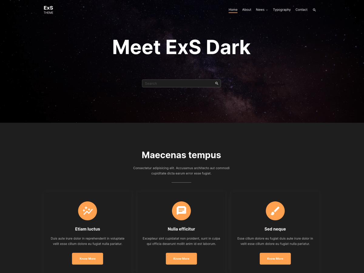 exs-dark free wordpress theme