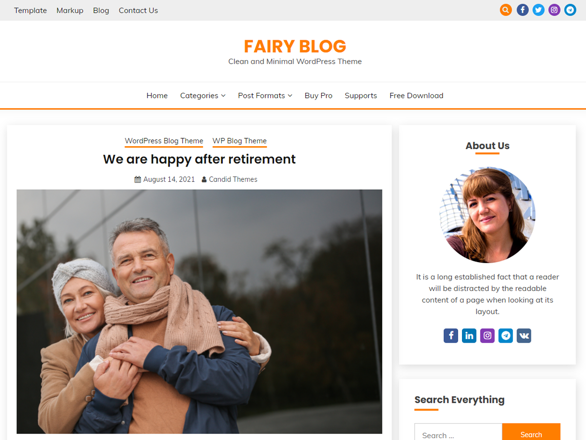 fairy-blog free wordpress theme