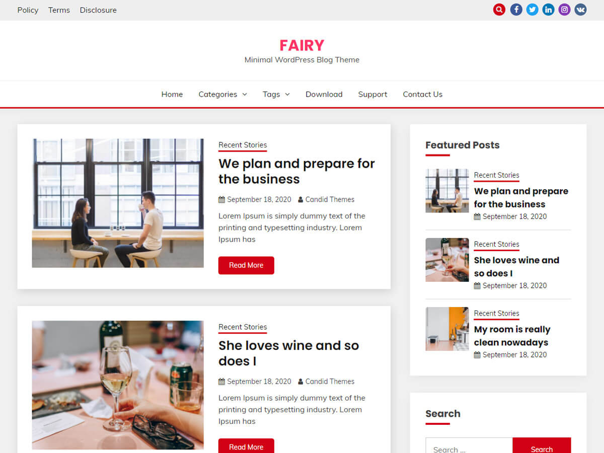 fairy free wordpress theme