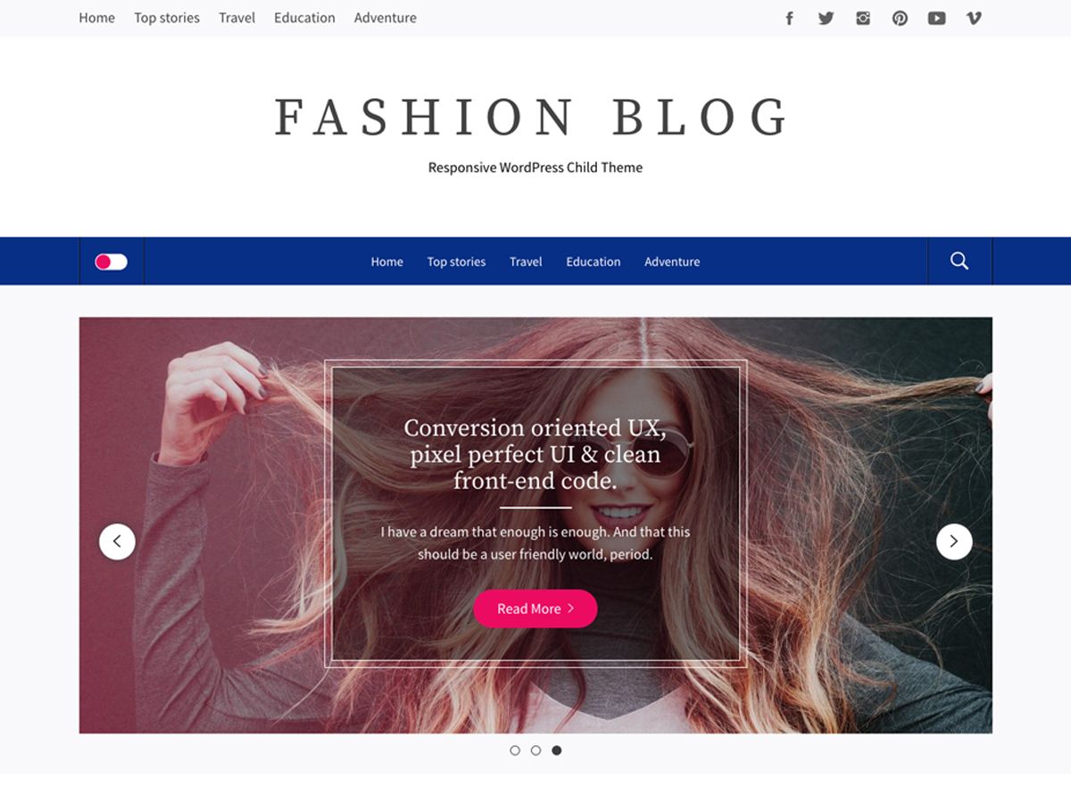 fashion-blog free wordpress theme