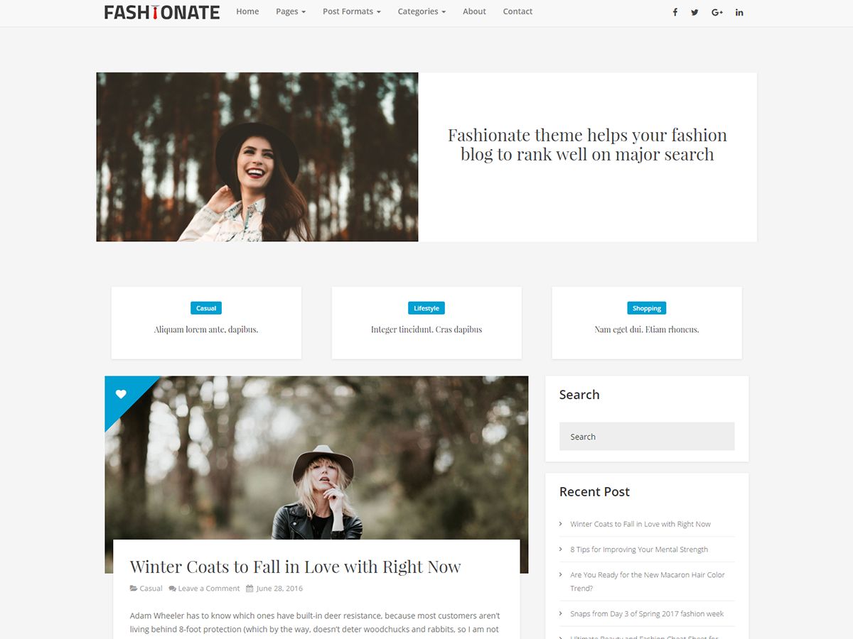 fashionate free wordpress theme