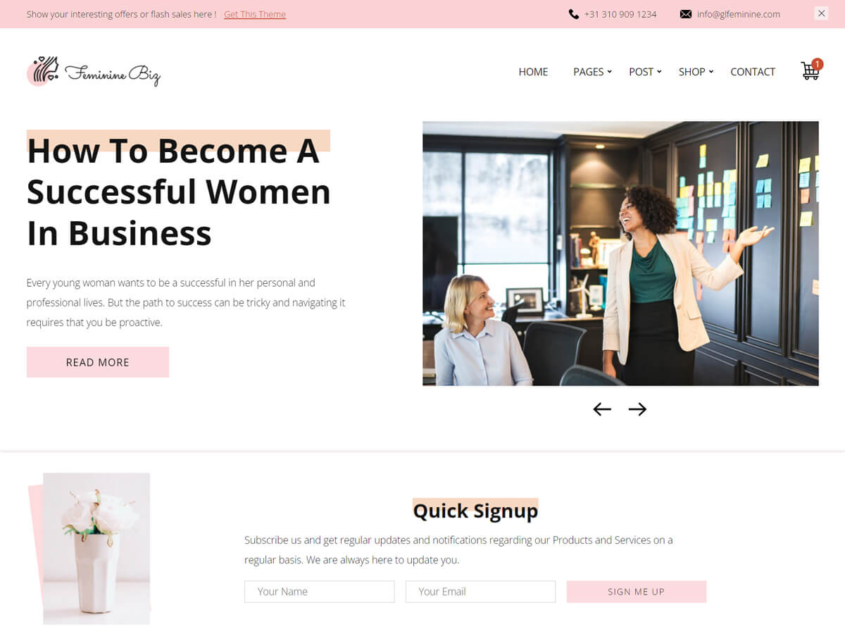 feminine-business free wordpress theme