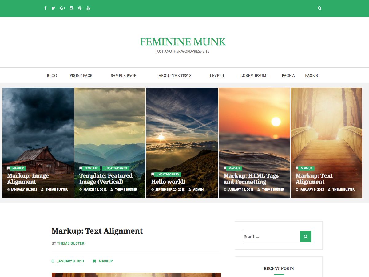 feminine-munk free wordpress theme