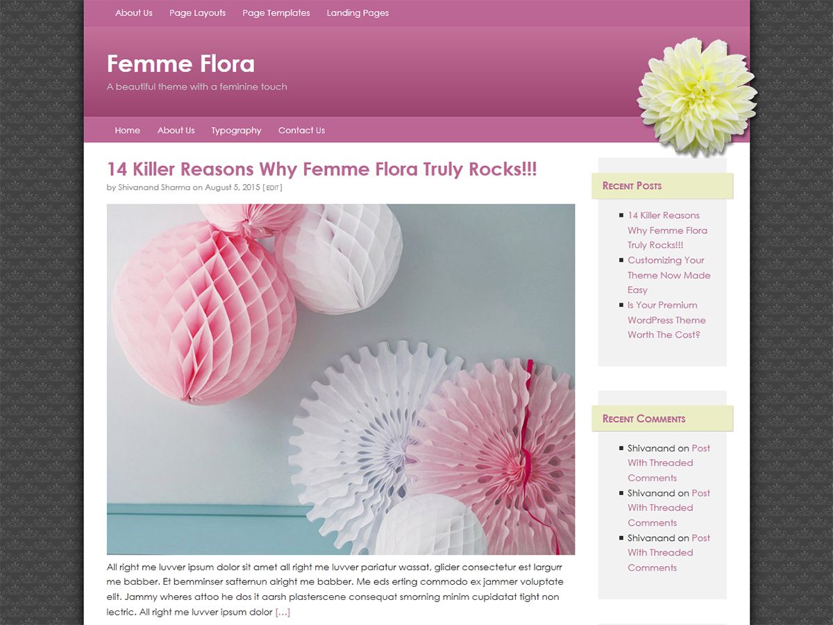 femme-flora free wordpress theme