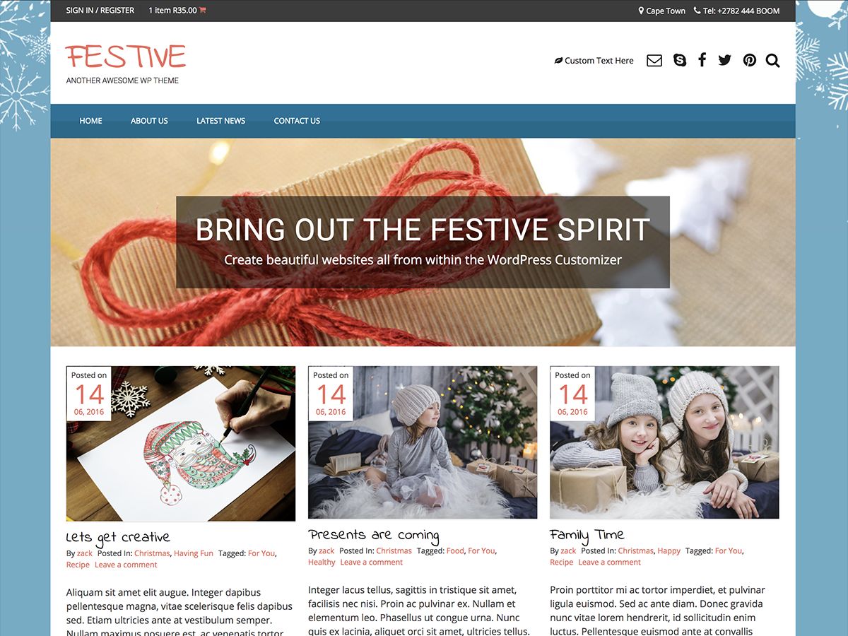 festive free wordpress theme