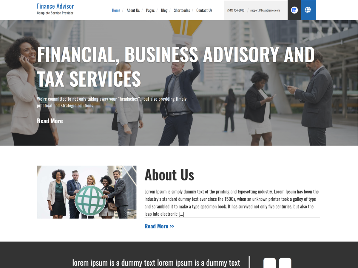 finance-advisor free wordpress theme