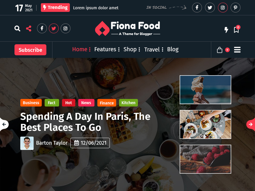 fiona-food free wordpress theme
