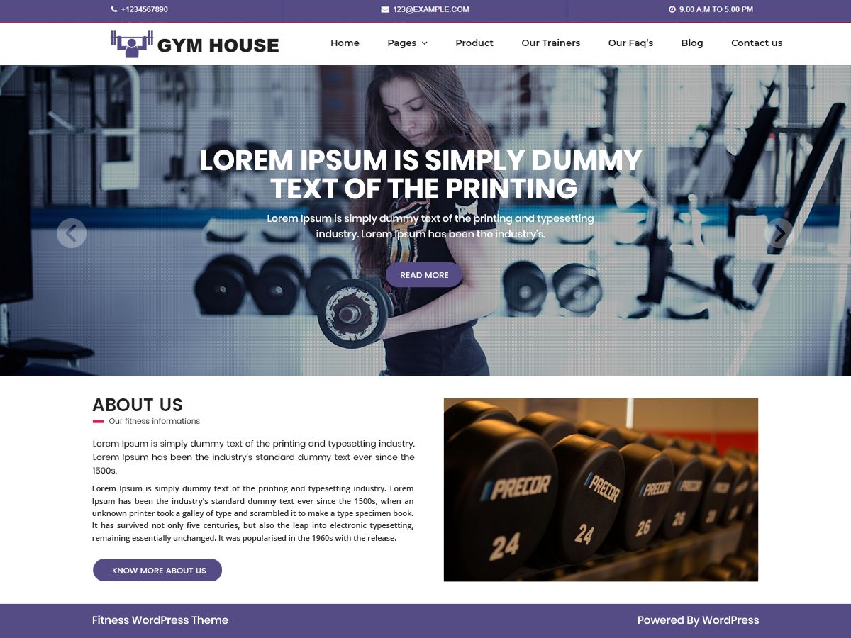 fitness-gymhouse free wordpress theme