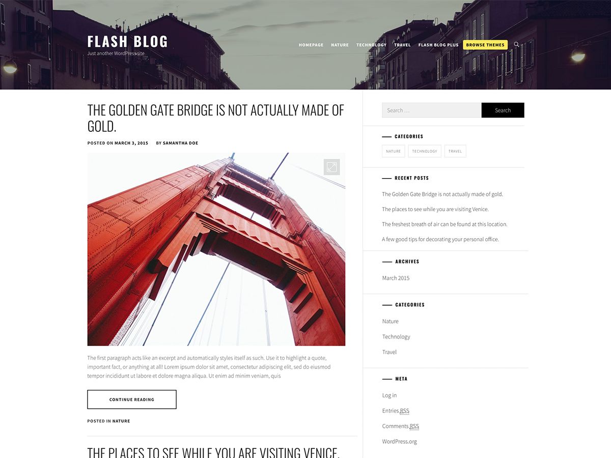flash-blog free wordpress theme