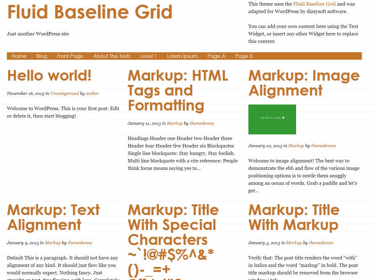 fluid-baseline-grid free wordpress theme