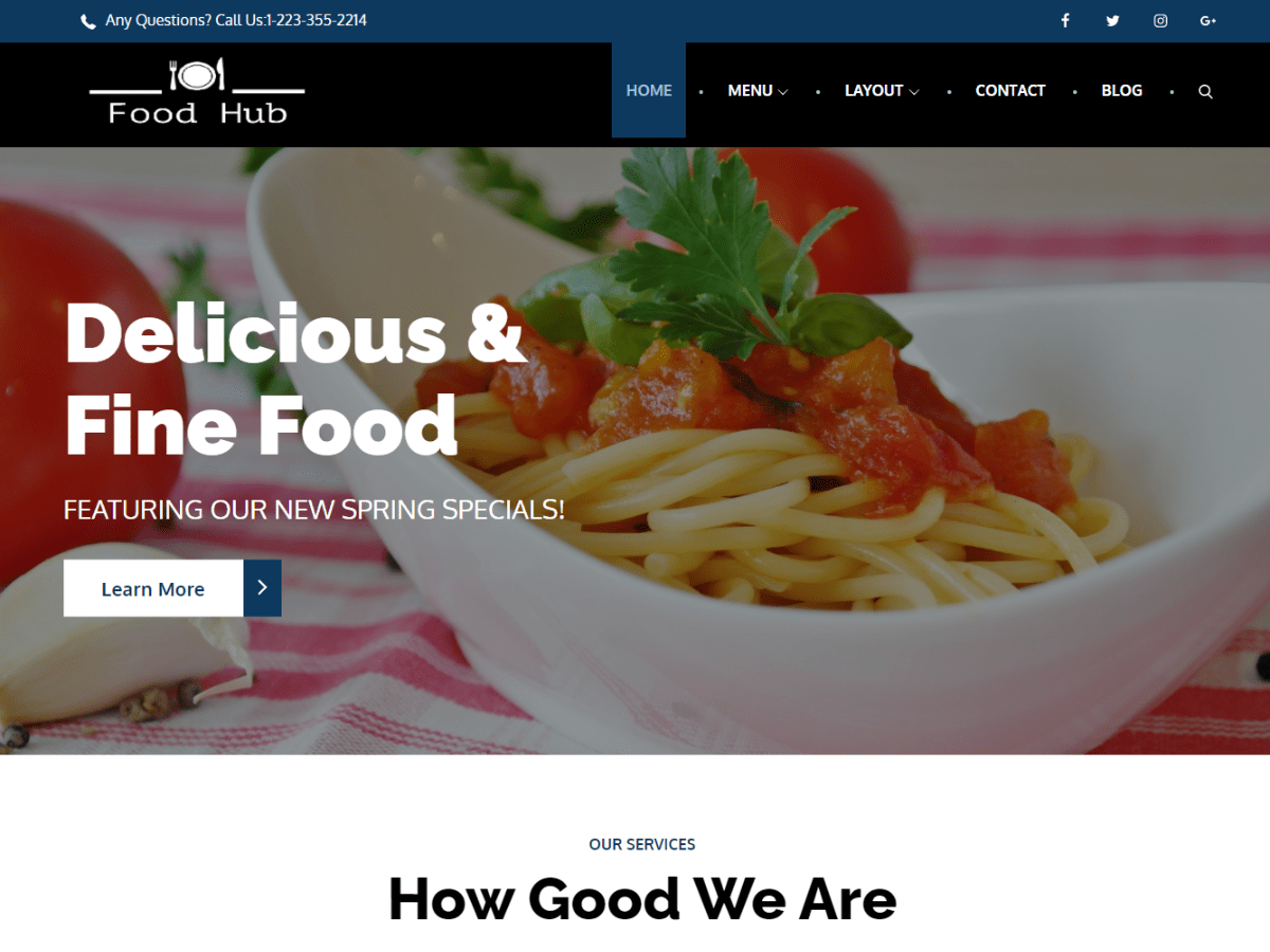 food-hub free wordpress theme