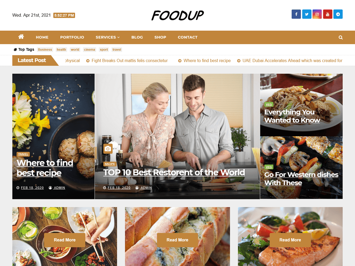 foodup free wordpress theme