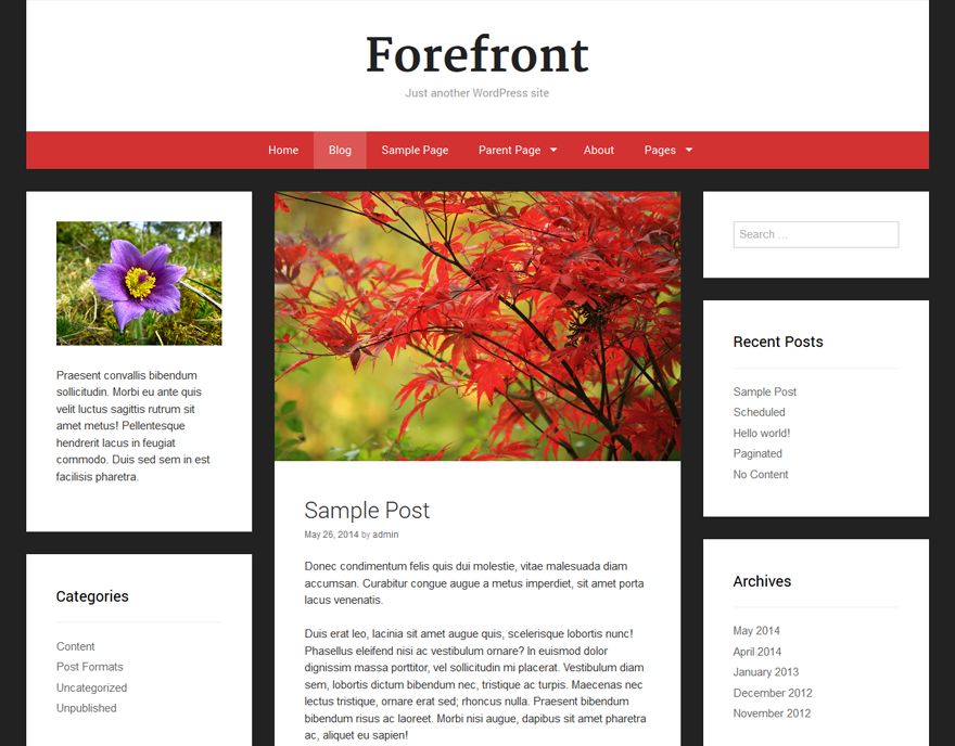 forefront free wordpress theme