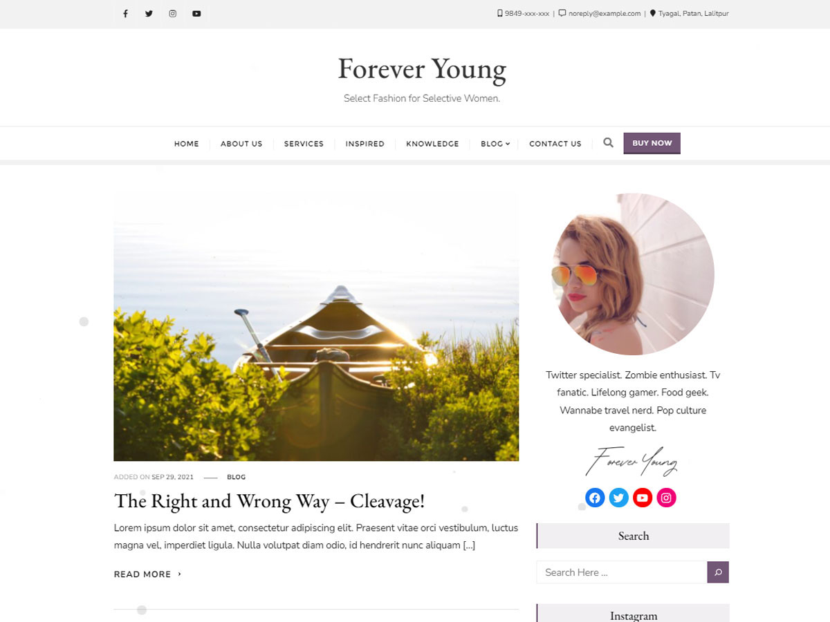 forever-young free wordpress theme