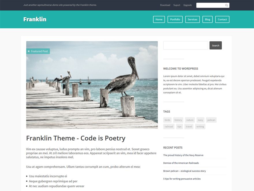 franklin free wordpress theme