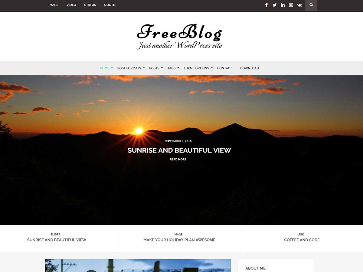 free-blog free wordpress theme