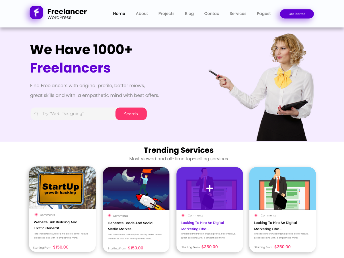 freelancer-services free wordpress theme