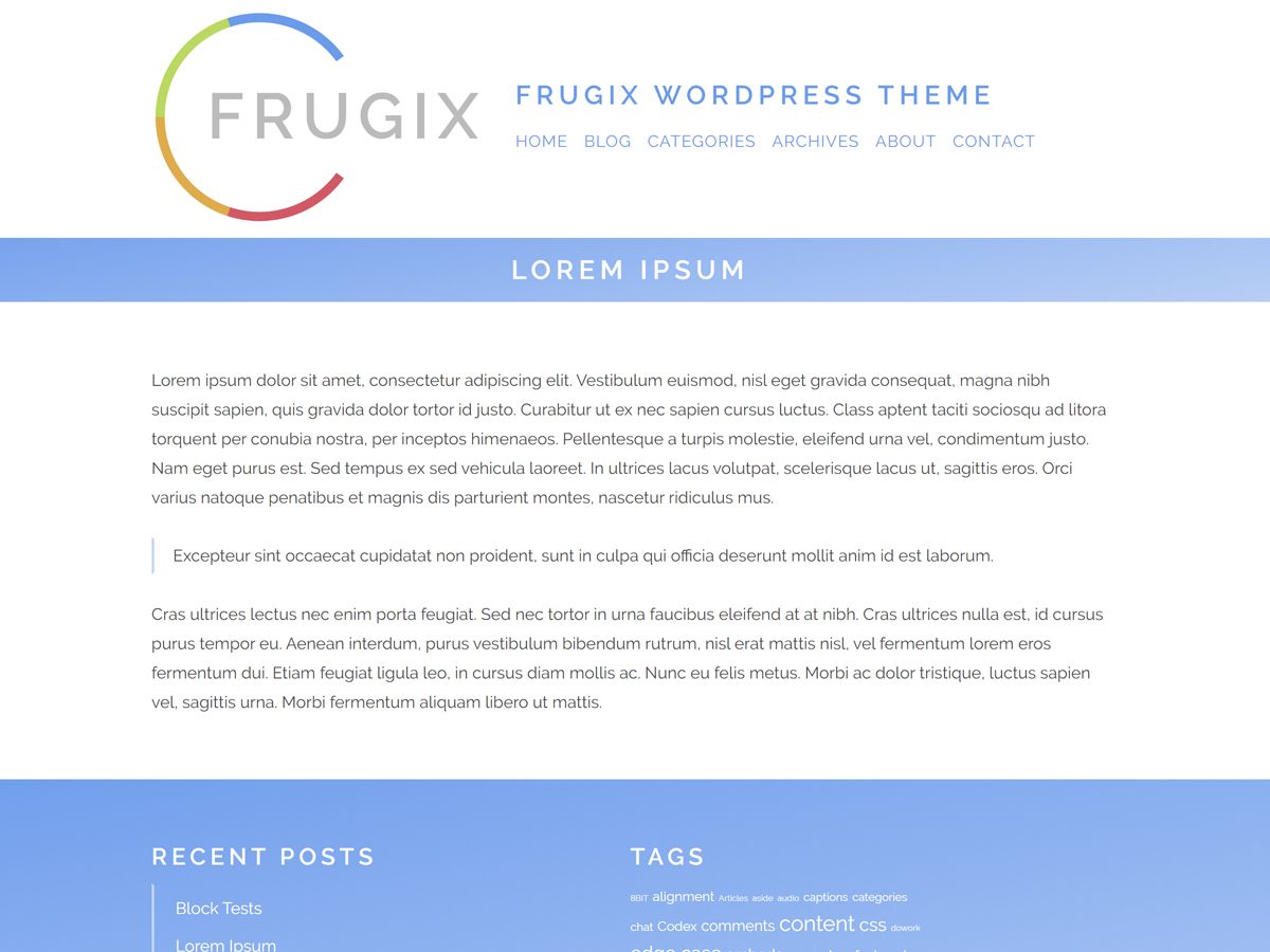 frugix free wordpress theme