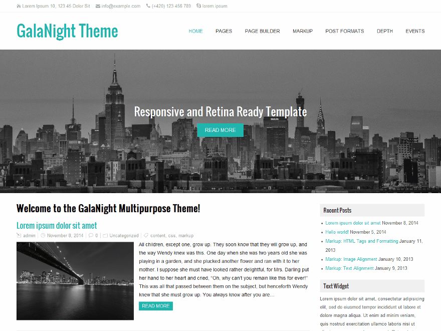 galanight free wordpress theme