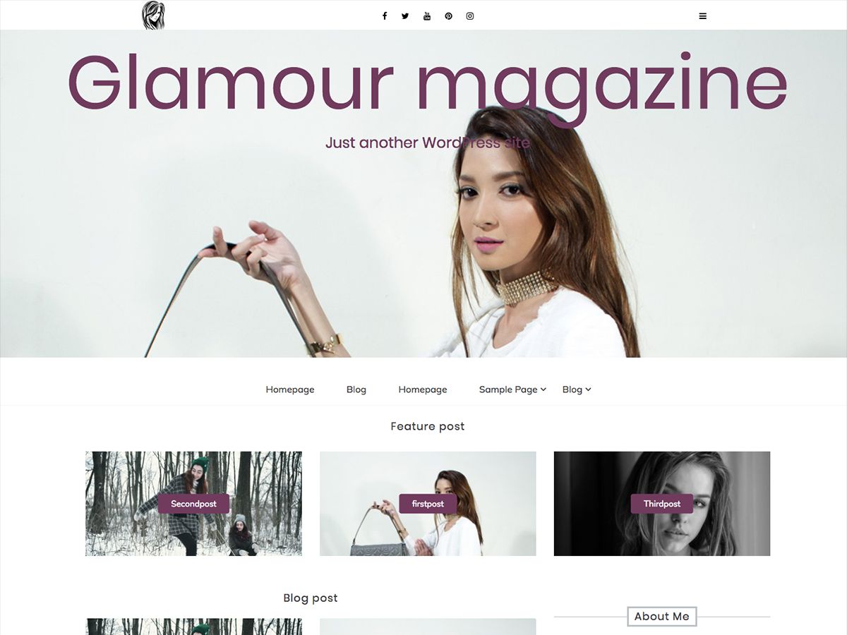 glamour-magazine free wordpress theme
