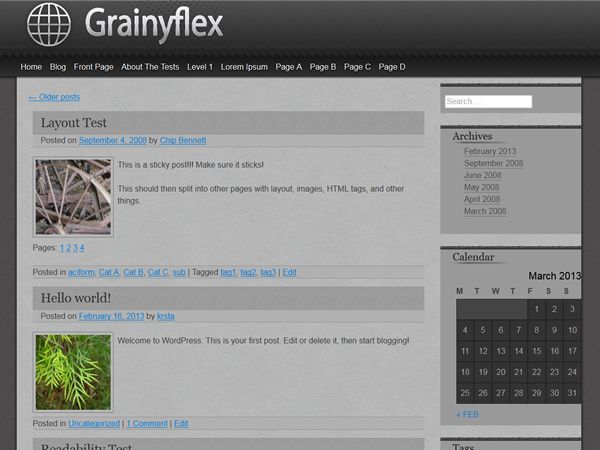 grainyflex free wordpress theme