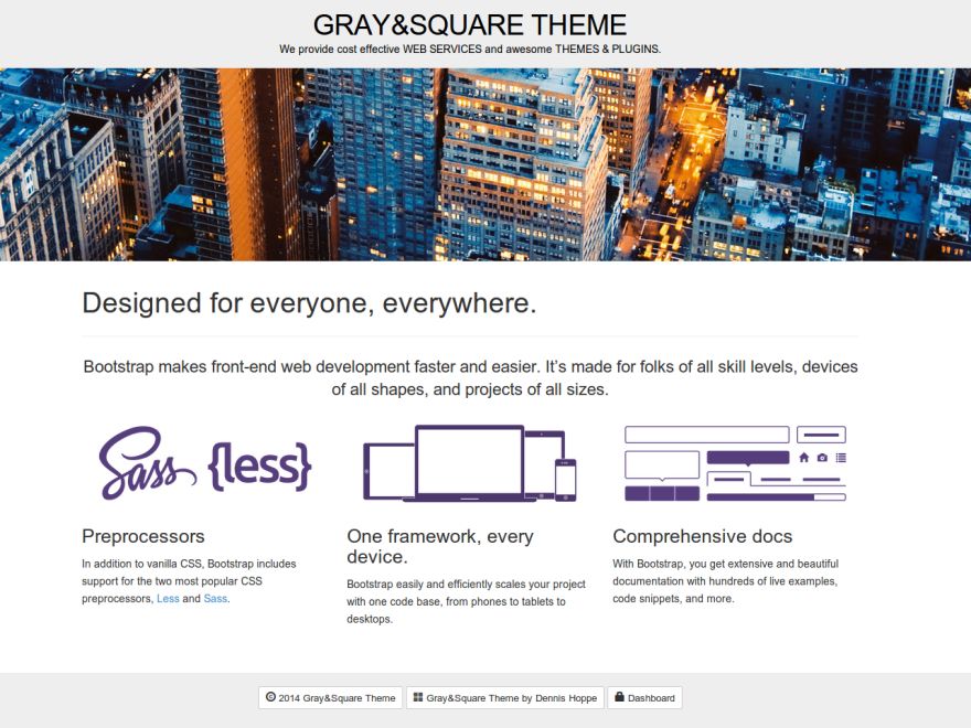 gray-and-square free wordpress theme