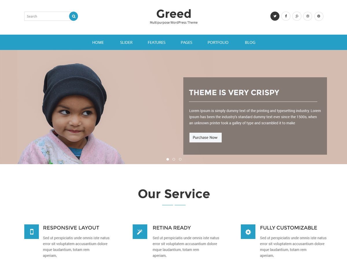 greed free wordpress theme