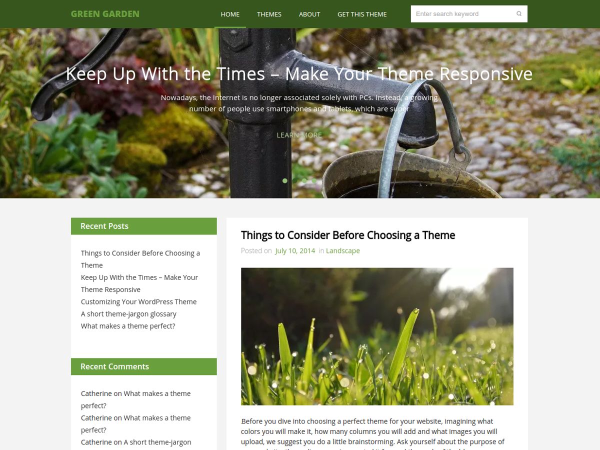 green-garden free wordpress theme