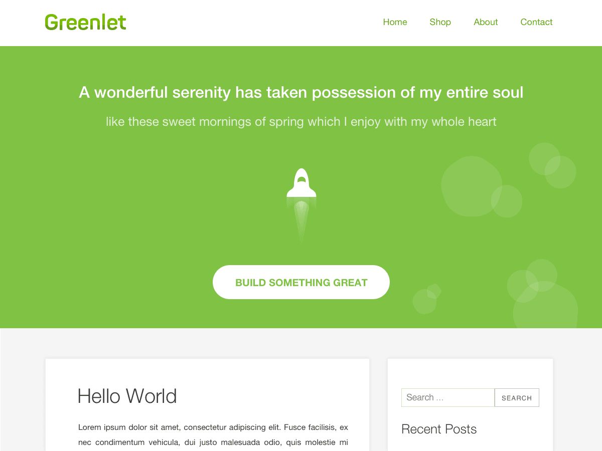 greenlet free wordpress theme