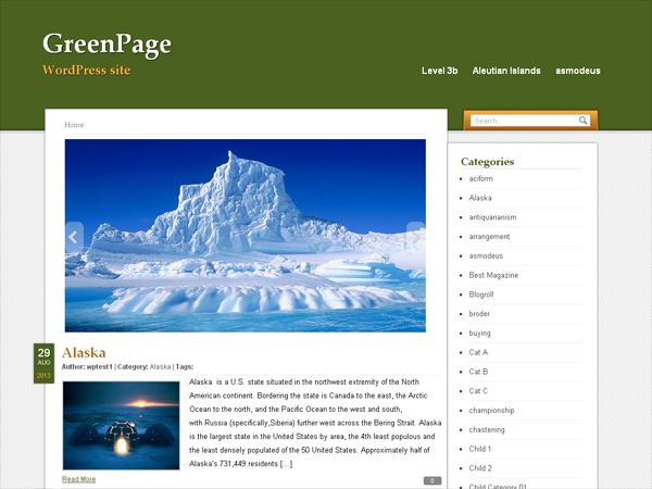 greenpage free wordpress theme