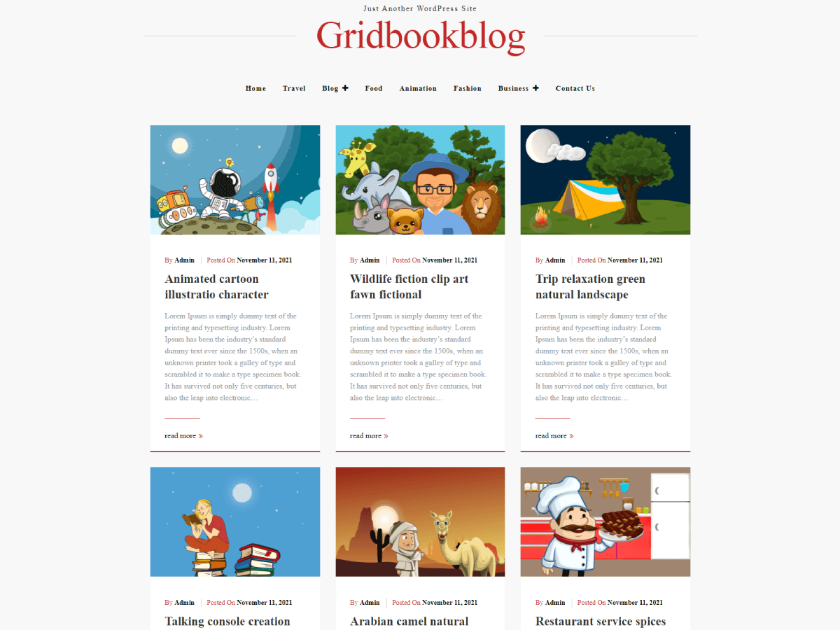 gridbook-blog free wordpress theme
