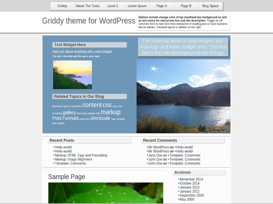 griddy free wordpress theme