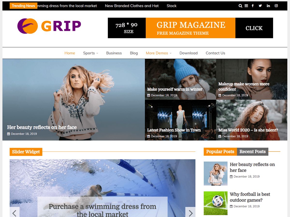 grip free wordpress theme