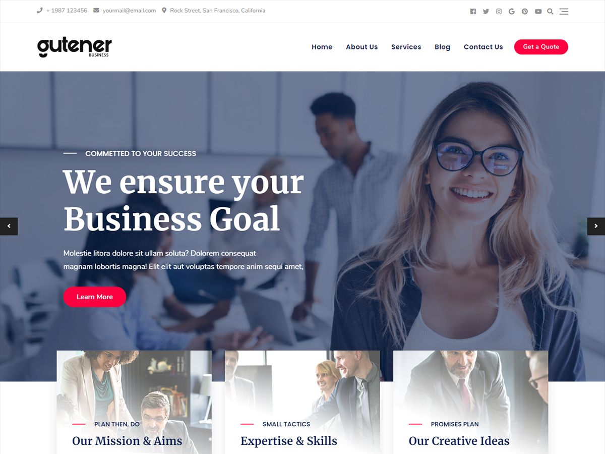 gutener-business free wordpress theme