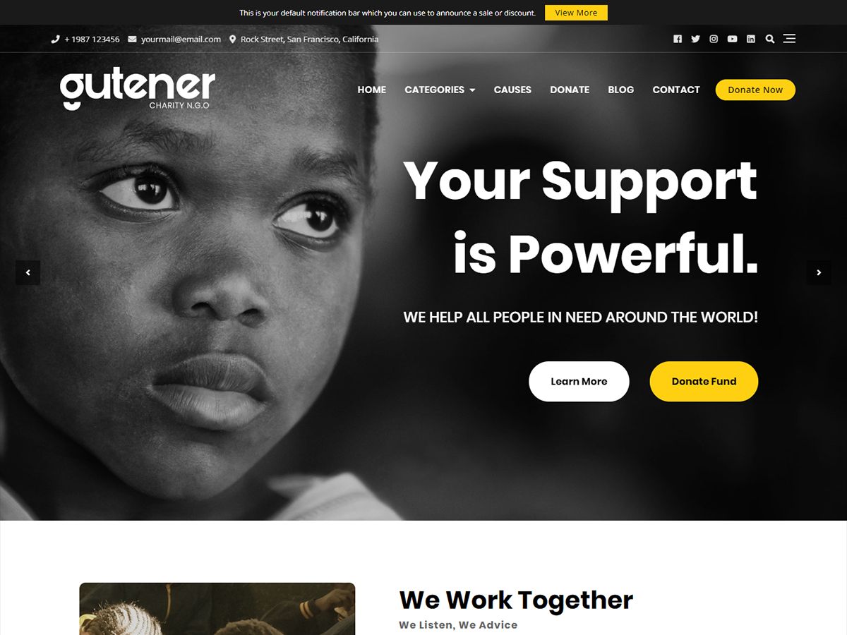 gutener-charity-ngo free wordpress theme