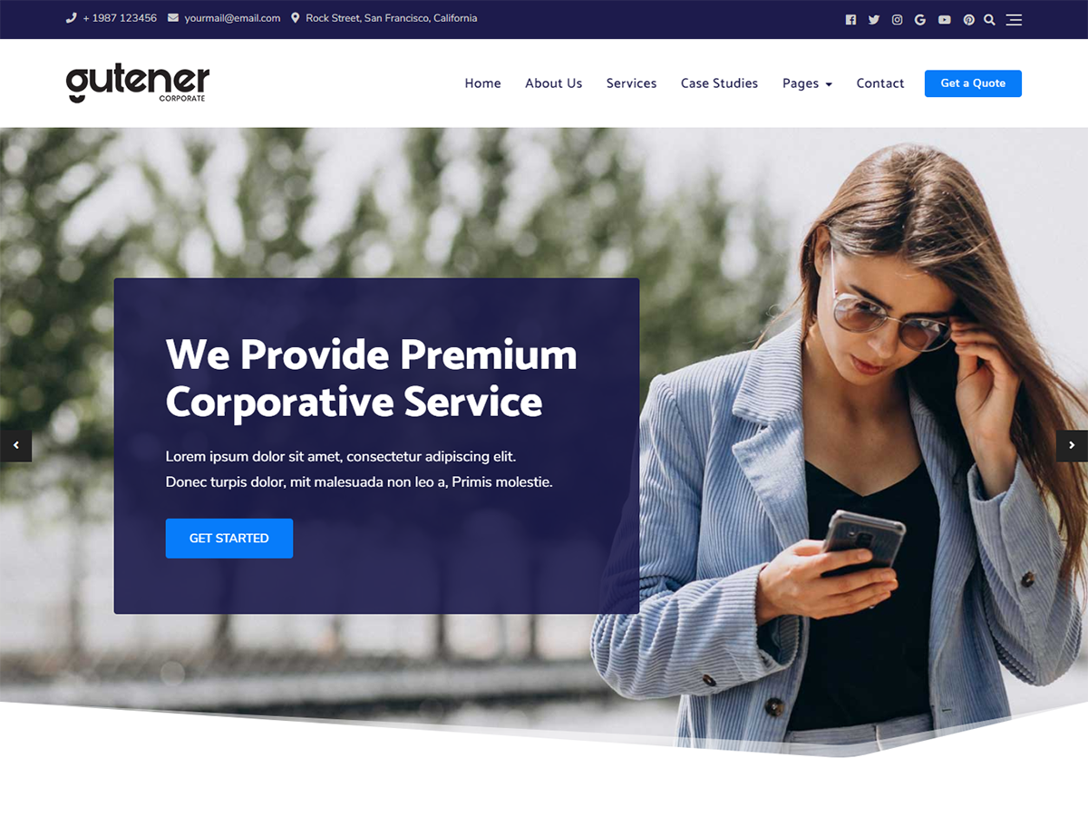 gutener-corporate free wordpress theme