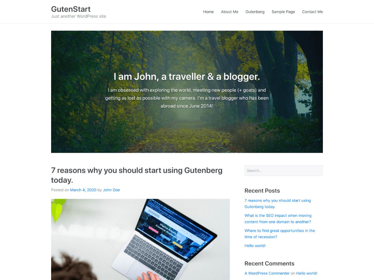 gutenstart free wordpress theme