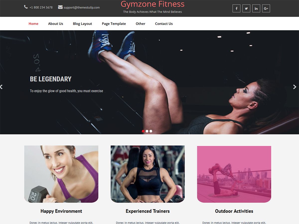 gymzone-fitness free wordpress theme