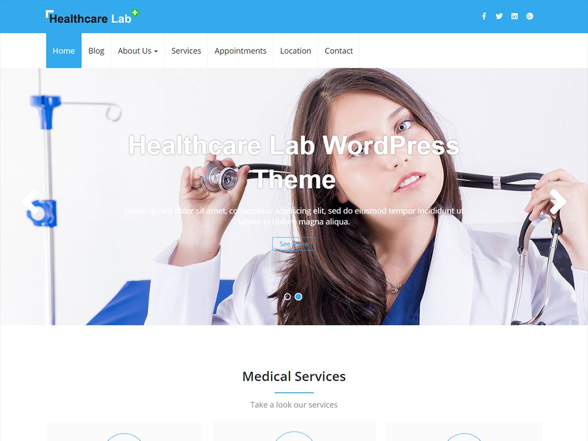 healthcare-lab free wordpress theme