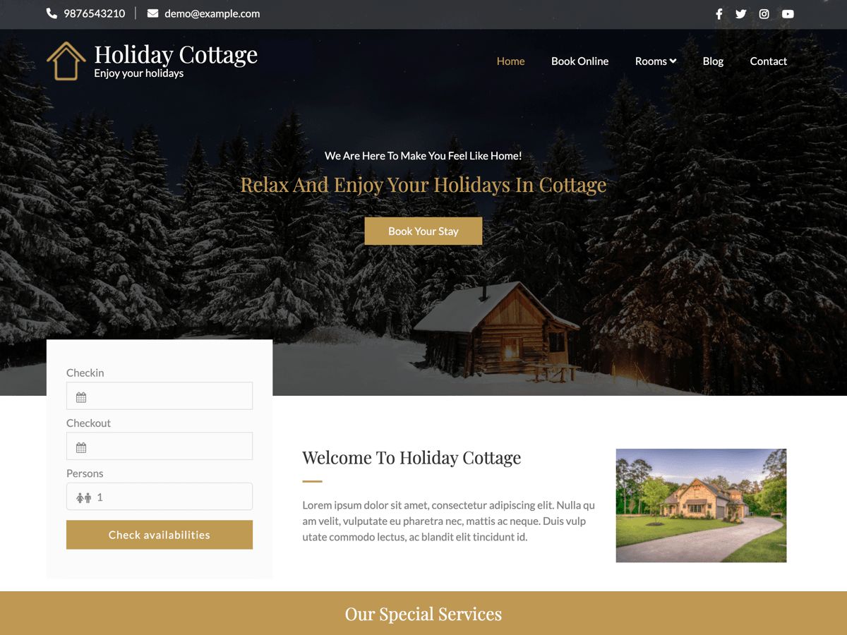 holiday-cottage free wordpress theme