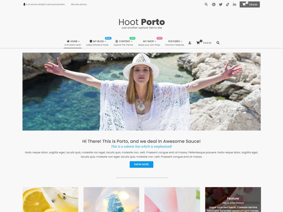 hoot-porto free wordpress theme