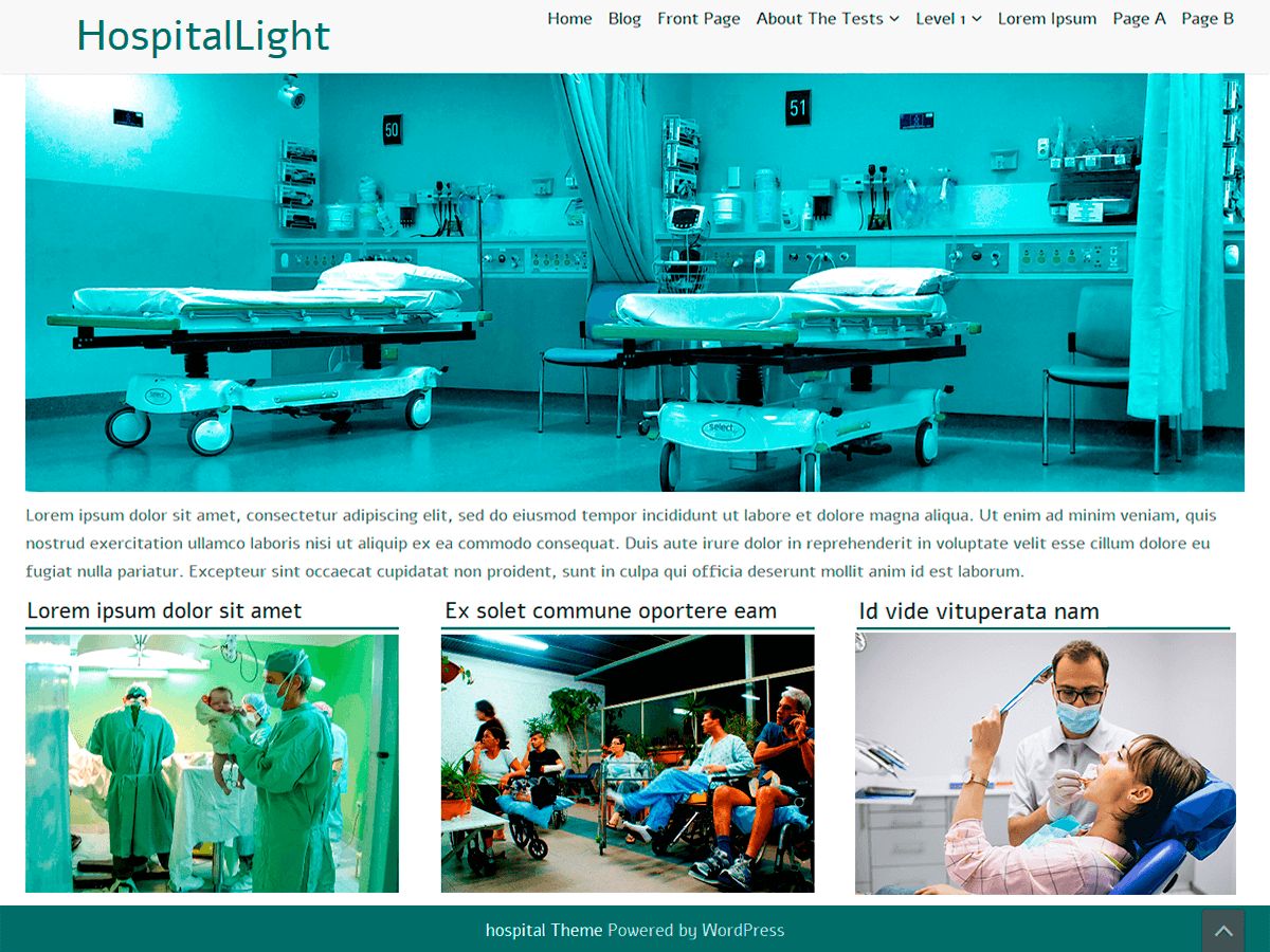 hospitallight free wordpress theme